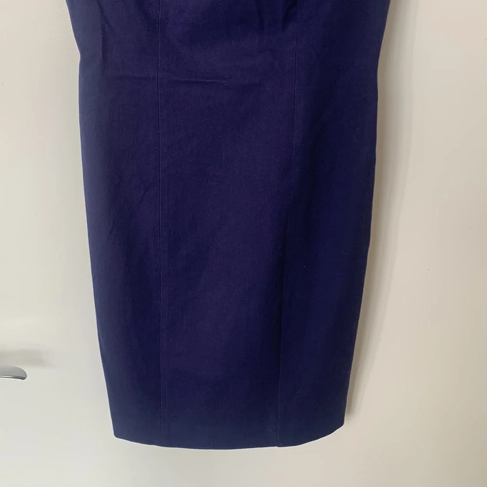 J.Crew Navy Blue Sheath Dress Cutout Shoulder Detail Workwear Cocktail Size 0
